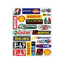 Araba, Motosiklet, Bisiklet, Kask Sponsor Sticker Seti, Çıkartma Etiketi B1 Model Siyah