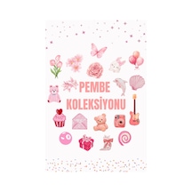 Pembe Estetik Sticker Seti Laptop Telefon Defter Kupa Valiz Stickerları Vintage Çıkartma Çok Renkli