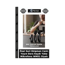 Özel Seri Ekipman Canlı Yayın Ders Kaydı Yaka Mikrofonu Wm01 Siyah