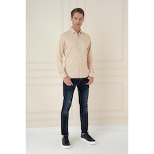 Efor G 1583 Slim Fit Bej Klasik Gömlek Bej