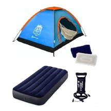 Trend Maison Kamp Çadırı 4 Kişilik Çadır Şişme Yatak Pompa Yastık