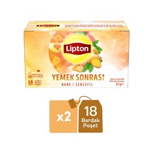 Lipton Yemek Sonrası Nane Ve Zencefil Bitki Çayı Karışımı 18li X 2 Adet