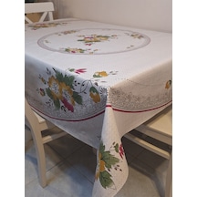 Dora Pano Elyaf Tabanlı Pvc Muşamba - Desenli Silinebilir 140 X 140 Hazır Masa Örtüsü Pembe