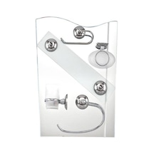 6 Lı Lavabo Ayna Seti Krom
