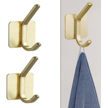Yapışkanlı Metal Banyo Mutfak Eşya Havlu Vb. Ürün Askılığı Siyah -al4618 2 Adet Siyah Çok Renkli