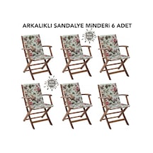 Viphomeconcept Sandalye Minderi 6 Adet Arkalıklı Büyük Fermuarlı Yıkanabilir