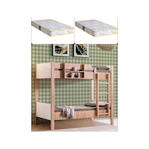 Ranza, Asya Ayrılabilir 2li Ranza, Ceviz - Beyaz + 2 Adet Comfort Yatak 90 X 190 CM