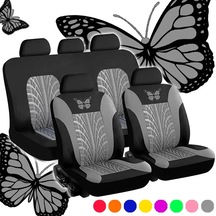 Araba Koltuğu Kılıfı Tam Set, Evrensel Desen Nakış Oto Koltuk Kılıfı Seti Blue 2 Seat As Picture