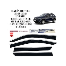 Dacia Duster 2021 2022 2023 2024 Uyumlu Chrome Style Metal Kromlu Cam Rüzgarlığı 4 Parça Sunplex