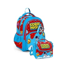 Coral High Erkek Çocuk İlkokul Çantası Ve Beslenme Seti - Kırmızı Mavi Astronot Baskılı Setygn33245b Çok Renkli