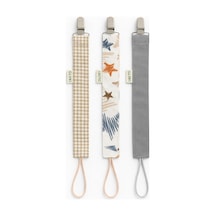 3lü Set Emzik Askısı Yıldız Camel Kareli Gri