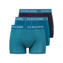 U.s Polo Assn. 80515 Erkek Pamuklu 3'lü Boxer-lacivert&baskılı&yeşil Lacivert