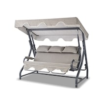 Salvia 3 Kişilik Bahçe Balkon Salıncağı - Kırçıllı Gri Kırçıllı Gri