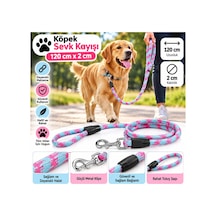 Köpek Gezdirme Sevk Kayışı Örgülü Fitil 120 Cm X 2 Cm Çok Renkli