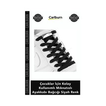 Carlburn Özel Üretim Pratik Manyetik Çocuklar İçin Kolay Kullanımlı Mıknatıslı Ayakkabı Bağcığı Siyah Renk Diğer