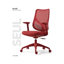 Seul Ergonomik Çalışma Sandalyesi - Kırmızı
