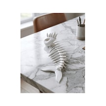 Zeroxo Hareketli Balık İskeleti Figürü, Esnek Kılçık Fidget Stres Oyuncağı, Dekoratif Hayvan Masaüstü Objesi, Eğlenceli Dekoratif Süs 18x14 Cm