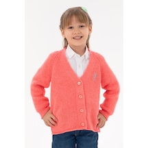 U.s. Polo Assn. Kız Çocuk Nar Çiçeği Hırka Triko 50297178-vr239 Nar Nar Çiceği