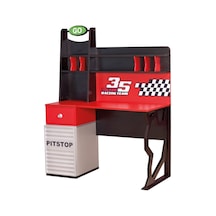 Meltem Kids Pitstop Çocuk Odası Çalışma Masası Kırmızı  -  Siyah