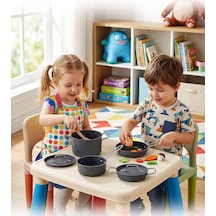 Hascevher Mini Chef Granit Oyuncak 6 Pcs Tencere Seti Granit Kaplamalı
