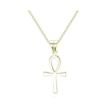 925 Ayar Gümüş Tokyo Nil Anahtarı Ankh Unisex Kolye Gold Renk Gümüş