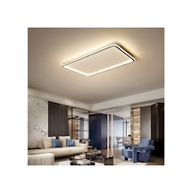 Siyah 60x40cm Dikdörtgen 6500k Soğuk Beyaz Led Modern Avize