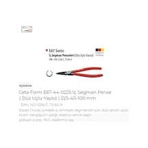 Ceta Form E67-44-0225 Iç Segman Pense Düz Uçlu-Yaysız 225-40-