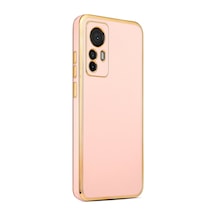 Xiaomi Uyumlu Mi 12t Kılıf Zore Kenarı Gold Renk Silikon Bark Kapak
