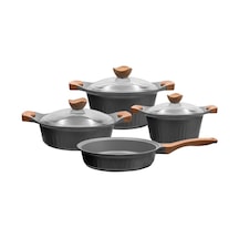 Aryıldız Lincoln 7 Parça Siyah Mat Granit Tencere Seti Ar251089