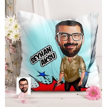 Kişiye Özel Bay Mafya Karikatürlü Saten Yastık