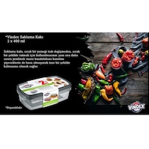 Vindex 2 Li Dikdörtgen Saklama Kabı 2 400 Ml