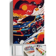 Sayılarla Boyama Seti Numaralı Tuval Fırça Boya Askı Aparatı Dahil Set 40x50 Cm - Cubaru