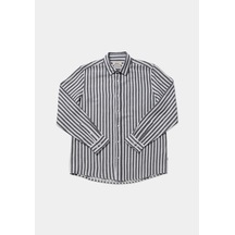 Colin's Colins Relaxed Fit Shirt Neck Çizgili Erkek Lacivert Uzun Kol Gömlek Cl1080112 Q1.v1 Nav