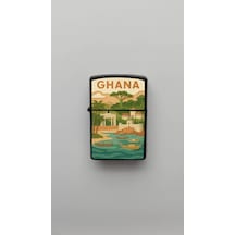 Ghana Gana - Paper-cut Style - Benzinli Siyah Çakmak Magnet Hediyeli Siyah