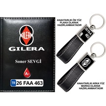 Plakanıza Özel Gleria Logolu Siyah Ruhsat Kabı Ve Anahtarlık