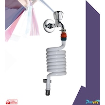 Plasyay Spiral Taharet Matik Hortum Rekorlu Ve Duvara Sabitlemeli 200 CM Beyaz