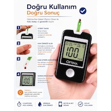 Şeker Ölçüm Cihazı + 100 Adet Test Stripli Set Hızlı & Doğru Ölçüm