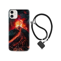 Apple Apple iPhone Uyumlu 13 Kılıf Silikon Desen Boyun Askılı Yanardağ 1611