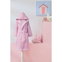Özdilek Girl Unicorn Kapüşonlu Kadife Çocuk Bornozu 5/6 Yaş Pembe
