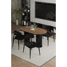 Avvio Norm Bohem Ayak Siyah Polo Sandalye 80x140 Mutfak Masa Sandalye Takımı Akçaağaç