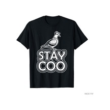 Flood Of Style Stay Coo Komik Meme Trend Alıntı T-shirt Erkekler Kadınlar Için % 100% Pamuk T Shirt Kısa Kol Siyah