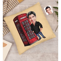 BK Gift Kişiye Özel Erkek Karikatürlü Beyaz Yastık-1