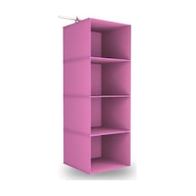 4 Katlı Katlanabilir Dolap İçi Düzenleyici Raf Seti, Çorap Kravat Giysi Organizeri, 2 Adet Pembe - 917003916 Pembe