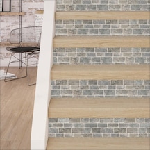 Merdiven Sticker Folyo Kaplama  5 Adet (18Cm X 120Cm) Taş Desen