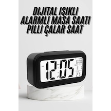 Dijital Masa Saati Termometre Takvim Led Ekran Pilli Ev Ofis Masası Altın