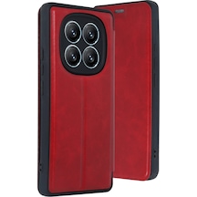 Mey Najmaddin Redmi Note 14 Pro 4g Kılıf Flip Cover - Kırmızı Najmaddin Diğer