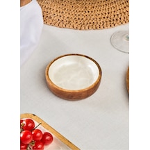 Ahşap & Reçine Çerezlik Kase 10x3 Cm Şık Sunumluk