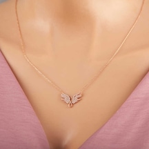 Gumush   Gümüş Rose Melek Kanadı Sonsuzluk Kadın Kolye