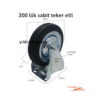 Yük Arabası Tekerlek Sabit 200lük Sanayi Tipi Tekerlek Tezgah En