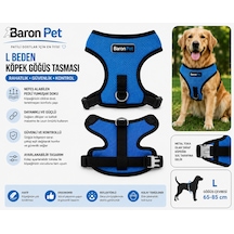 Köpek Göğüs Tasması L Beden 65-85 Cm Nefes Alabilen File Reflektörlü - Mavi Çok Renkli
